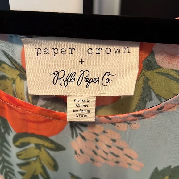 Paper crown x rifle paper co floral mini dress - mint and coral - medium - Picture 4 of 5